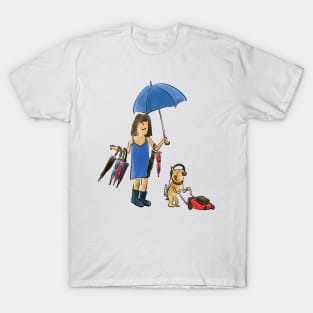 Dog and Ms. Umbrella Transparent BG T-Shirt